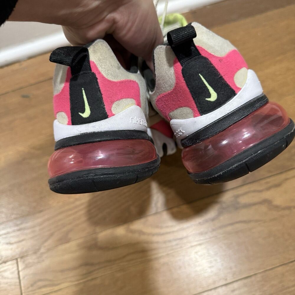 Nike Air Max 270 React Shoes Women Sz 7.5 White Pink Running Sneakers CJ0619-101 - Picture 7 of 8